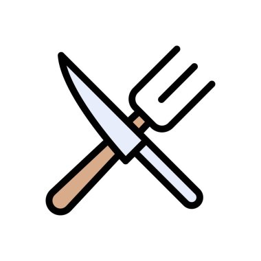 yiyecek vektörü renk çizgisi simgesi