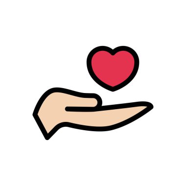 kalp vektörü renk çizgisi simgesi