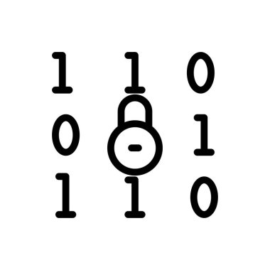 Kodlama vektörü ince çizgi simgesi