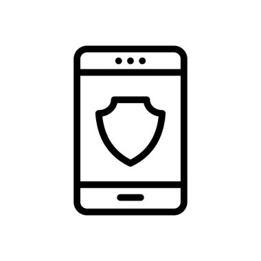 Güvenlik vektörü ince çizgi simgesi