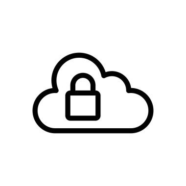 vektör ince çizgi simgesini kilitle