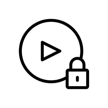 vektör ince çizgi simgesini kilitle