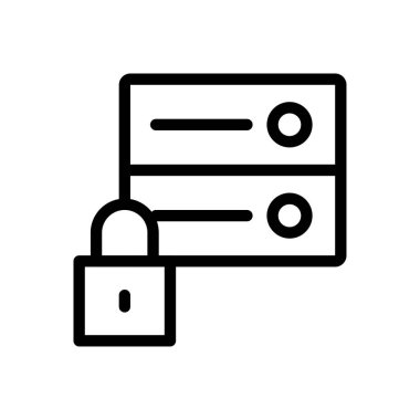 VPN vektör ince çizgi simgesi