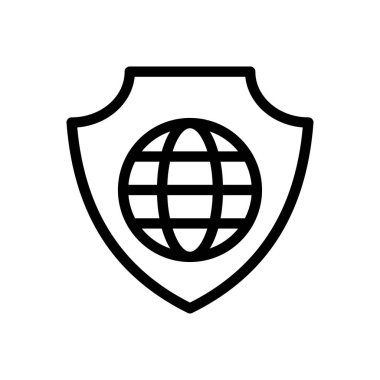 VPN vektör ince çizgi simgesi