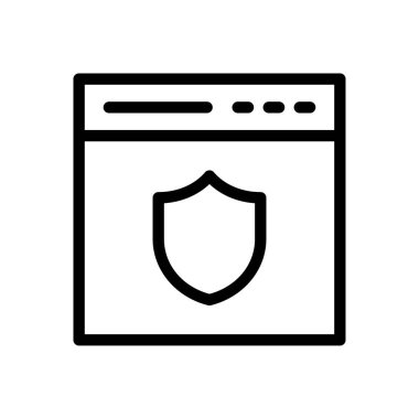 VPN vektör ince çizgi simgesi