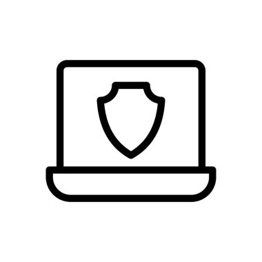 kalkan vektörü ince çizgi simgesi