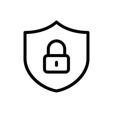 vektör ince çizgi simgesini kilitle