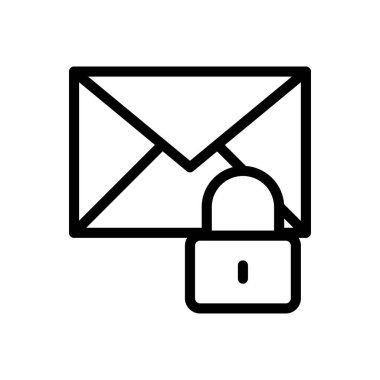 vektör ince çizgi simgesini kilitle