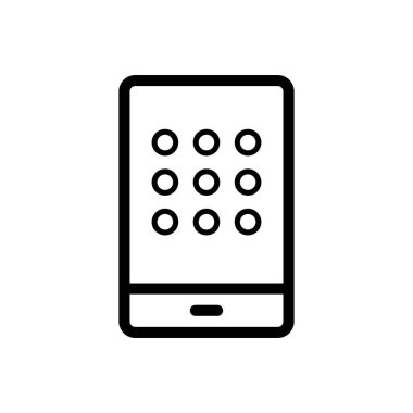 vektör ince çizgi simgesini kilitle