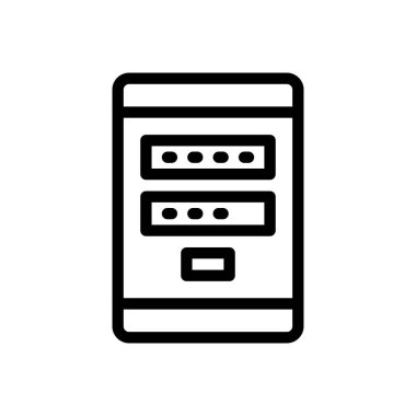 Giriş vektörü ince çizgi simgesi