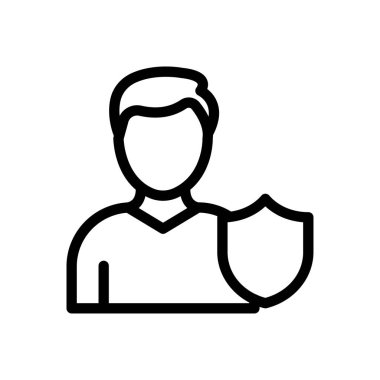 Güvenlik vektörü ince çizgi simgesi