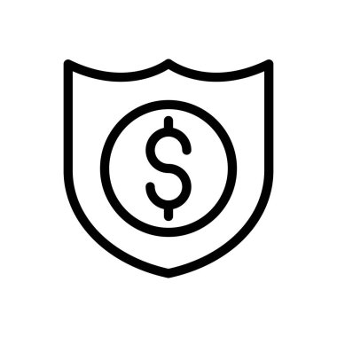 Koruma vektörü ince çizgi simgesi