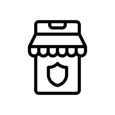 dükkan vektörü ince çizgi simgesi