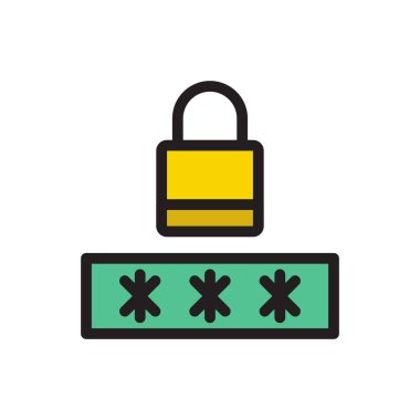 parola vektör çizgisi renk simgesi