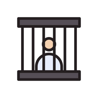 hapishane vektör çizgisi renk simgesi