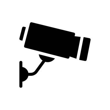 Güvenlik vektörü glyph düz simgesi