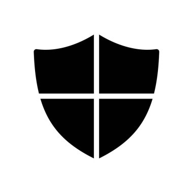 Güvenlik vektörü glyph düz simgesi