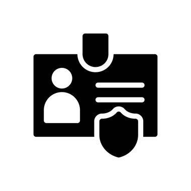 Güvenlik vektörü glyph düz simgesi