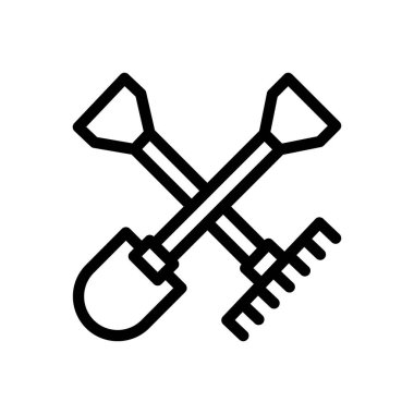 Kürek vektörü ince çizgi simgesi