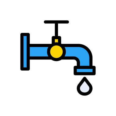 su vektörü renk çizgisi simgesi