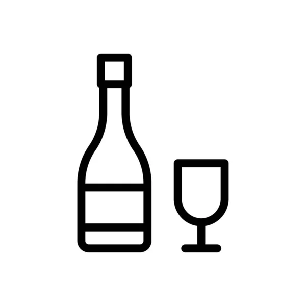 Vin Vecteur Fine Ligne Icône — Image vectorielle