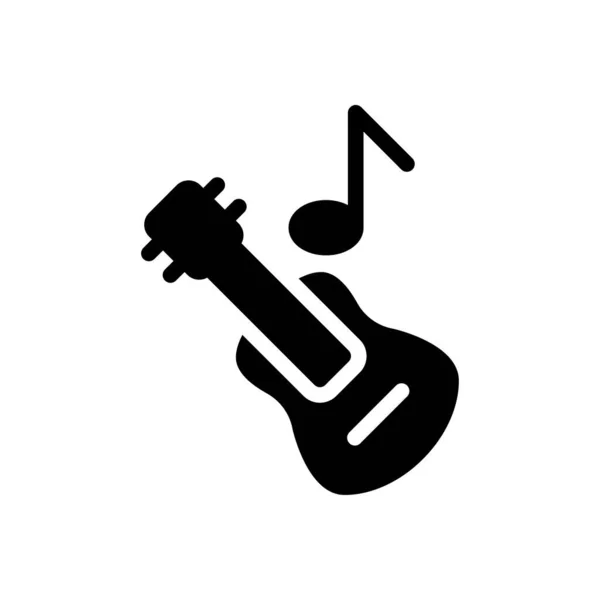 Muziek Vector Glyph Platte Pictogram — Stockvector