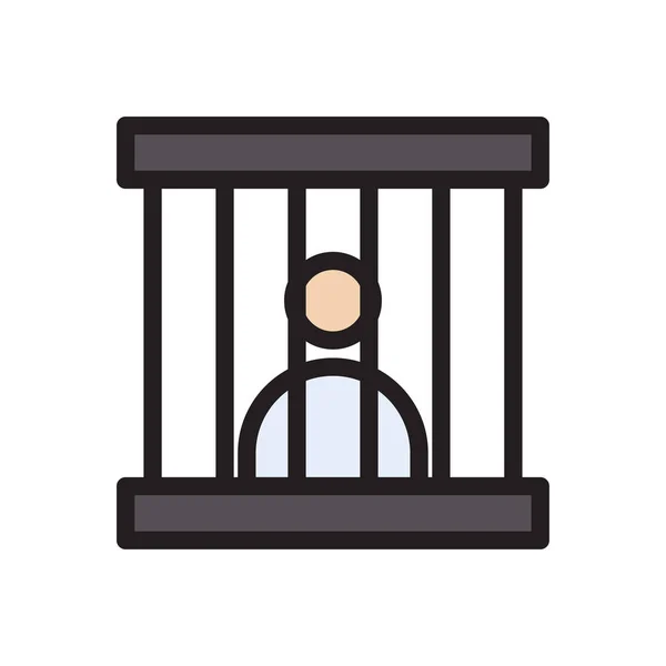 Icône Couleur Ligne Vectorielle Prison — Image vectorielle