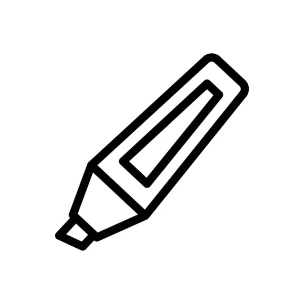 Textmarker Vektor Thin Line Symbol — Stockvektor