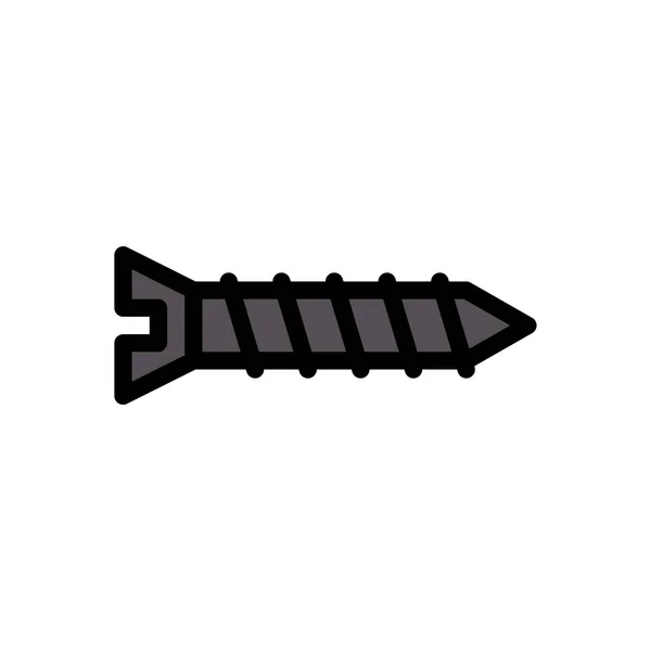 Screw Vector Color Line Icon — 스톡 벡터