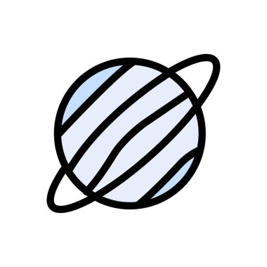 Satürn vektör renk çizgisi simgesi