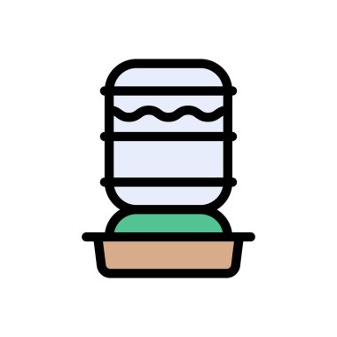 kümes hayvanları vektör renk çizgisi simgesi