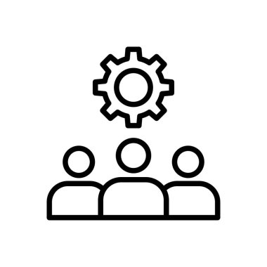 personel vektörü ince çizgi simgesi