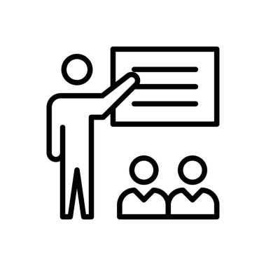 öğretme vektörü ince çizgi simgesi