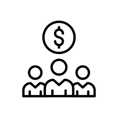 takım çalışması vektörü ince çizgi simgesi