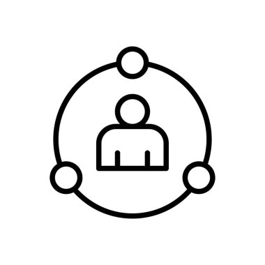 bağlı vektör ince çizgi simgesi