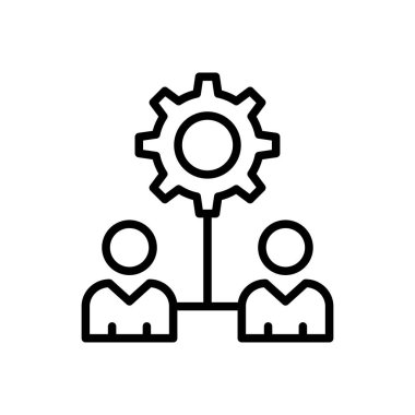 takım çalışması vektörü ince çizgi simgesi