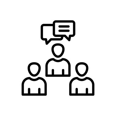 konuşma vektörü ince çizgi simgesi