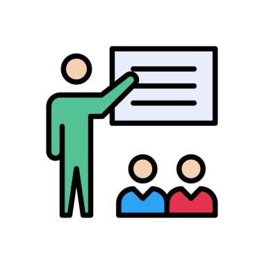 öğretme vektörü renk çizgisi simgesi