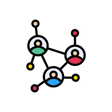 bağlı vektör renk çizgisi simgesi