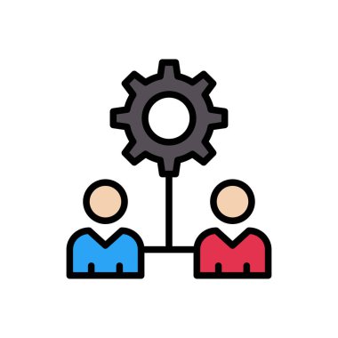 takım çalışması vektör renk çizgisi simgesi