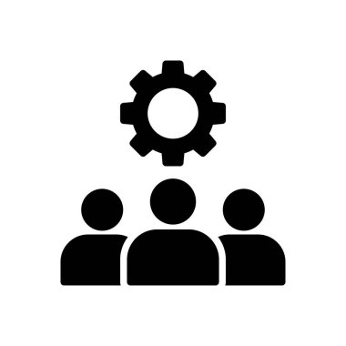 personel vektörü glyph düz simgesi