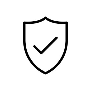 kalkan vektörü ince çizgi simgesi