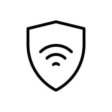 Güvenlik vektörü ince çizgi simgesi