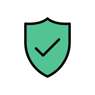 kalkan vektör renk çizgisi simgesi