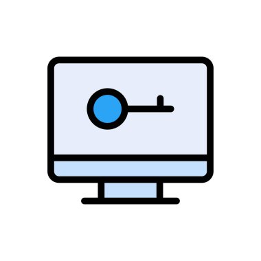 vektör renk çizgi simgesini kilitle