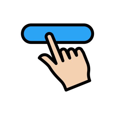 tıklama vektörü renk çizgisi simgesi