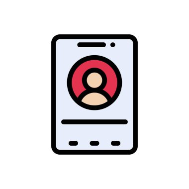 mobil vektör renk çizgisi simgesi