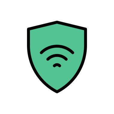 güvenlik vektörü renk çizgisi simgesi