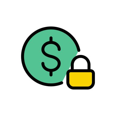 vektör renk çizgi simgesini kilitle