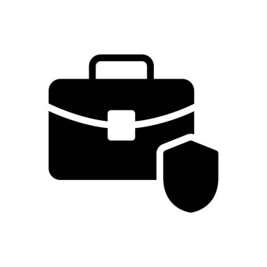 Güvenlik vektörü glyph düz simgesi